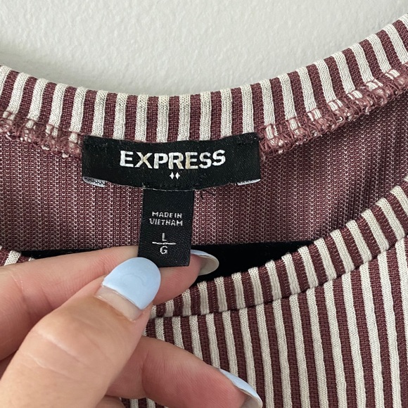 Express Pink and White Striped Blouse - Picture 2 of 6